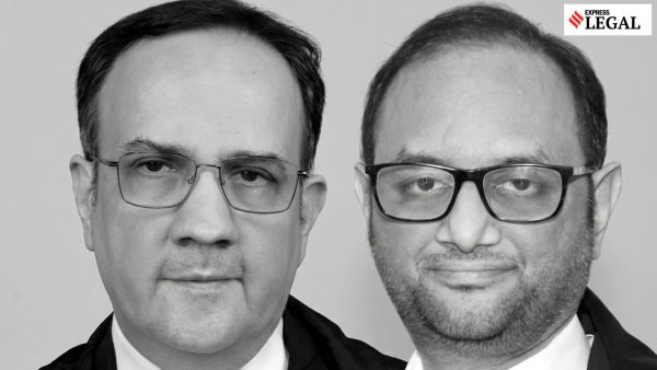 Justices R I Chagla and Advait M Sethna 