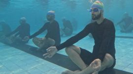 Yoga Day Indian Navy underwater