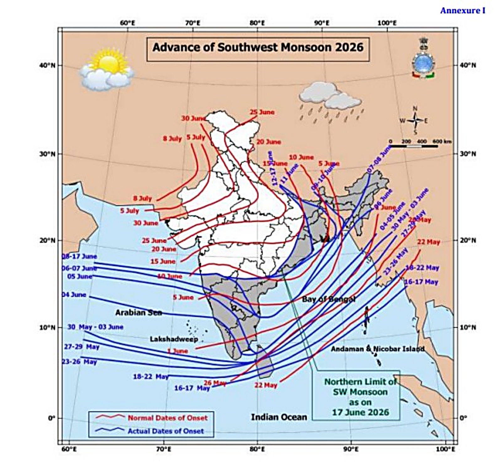 advanced southwest monsoon 2026