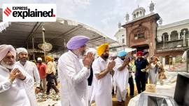 Punjab Finance Minister and AAP leader Harpal Singh Cheema and others offer prayers at the Golden Temple after appearing before the Akal Takht Sahib in connection with the Jagat Jyot Sri Guru Granth Sahib Satkar (Amendment) Act, 2026 in Amritsar.