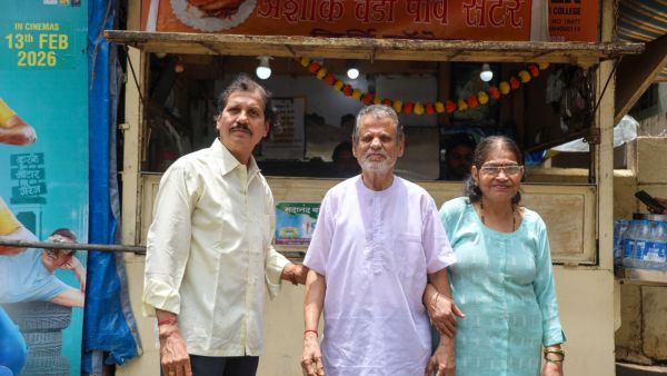 Ashok Thakur with his wife Aparna (R) and brother Manohar (centre). Express photo by Akash Patil