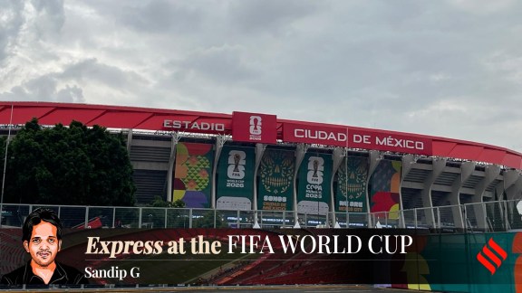 The iconic Azteca Stadium, where Mexico face South Africa in the opening game of the 2026 FIFA World Cup. (Express Photo by Sandip G)