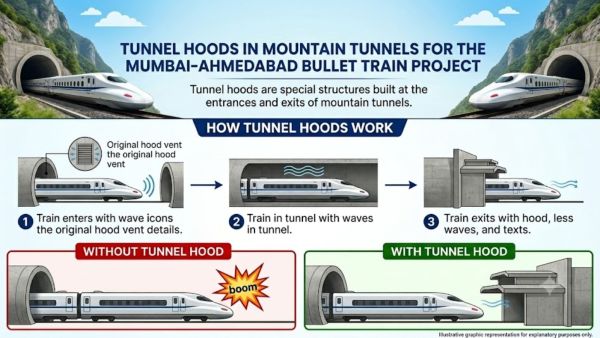 What happens when a bullet train enters a tunnel? (Image: NHSRCL/enhanced with AI)