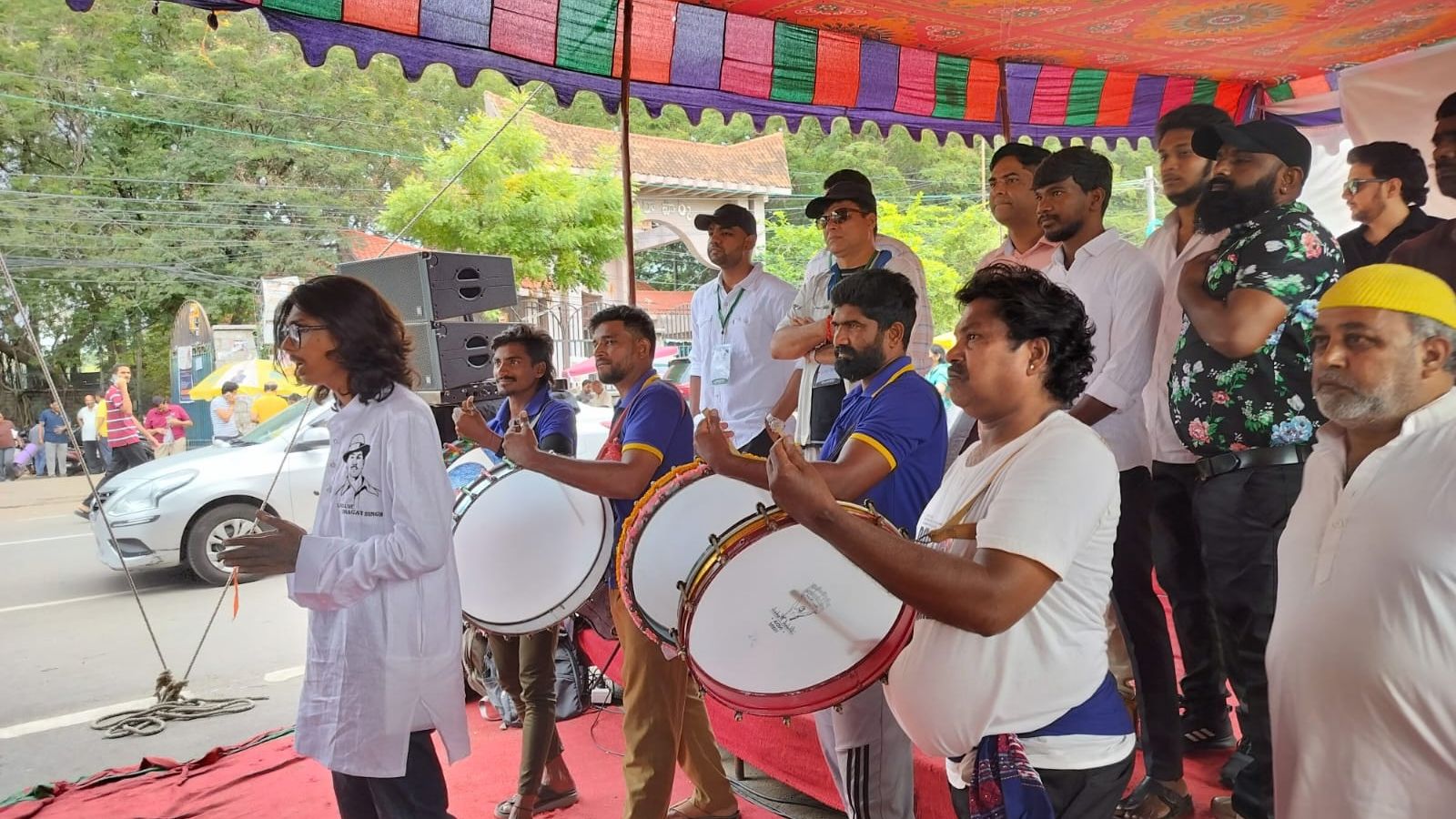 The protest reverberated with slogans of “Jai Bhim” and “Hail Constitution”. The protesters, most of them youngsters, carried posters demanding the resignation of Dharmendra Pradhan.