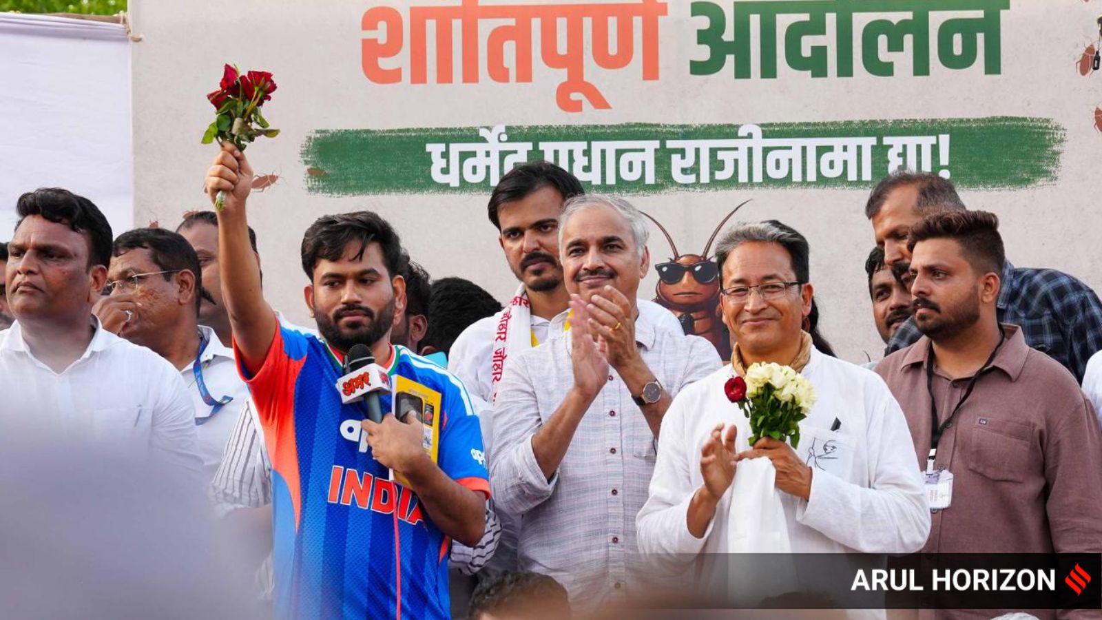 ‘Dharmendra Pradhan isteefa do’ fills the air at Cockroach Janta Party protest in Pune