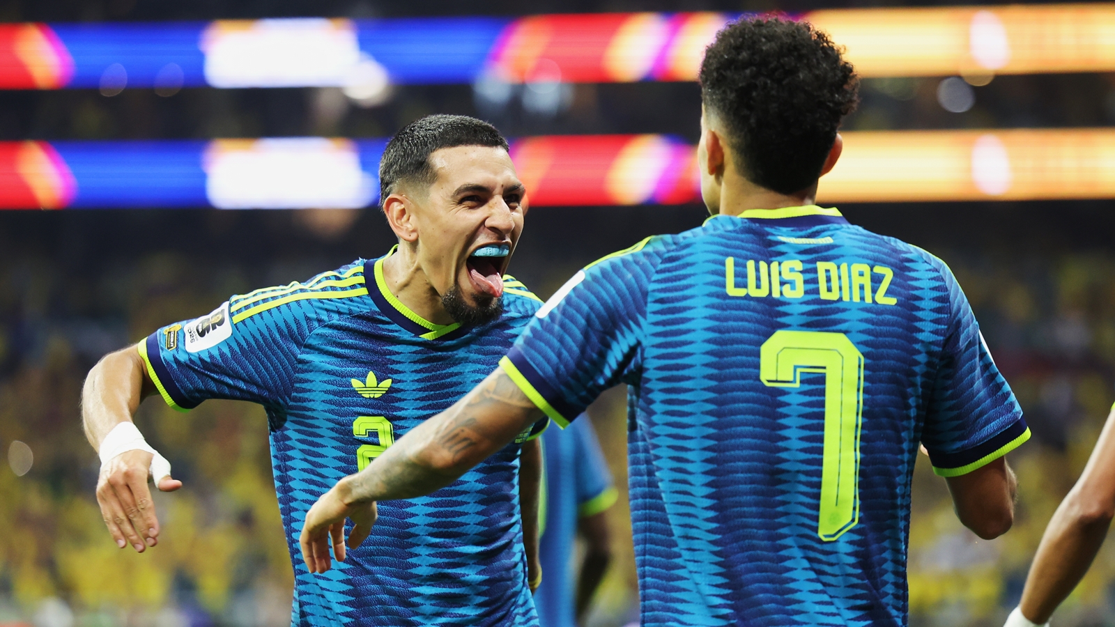 Daniel Munoz scored the first of Colombia's three goals against Uzbekistan in their opening match of the 2026 FIFA World Cup. (AP Photo)