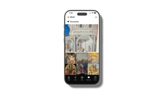 The eicon app allows users to identify artworks and access artist information, provenance details and museum-backed insights through their smartphone camera. (Image: Eicon)