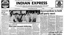 This is the front page of The Indian Express published on June 04, 1986.