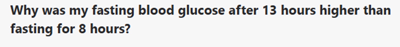 fasting blood glucose