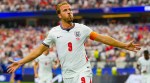 England's Harry Kane (9) celebrates after scoring a goal during the World Cup Group L soccer match between England and Croatia in Arlington, Texas, near Dallas, Wednesday, June 17, 2026. (AP Photo)