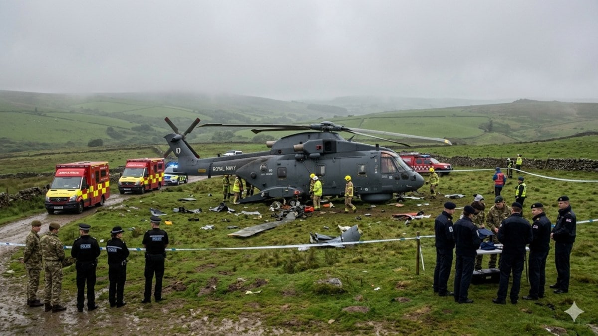 British Royal Navy helicopter crashes during training in Devon, 3 crew members dead | World News - The Indian Express