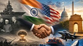 India and the US are negotiating one of their most ambitious bilateral trade agreements, highlighting how dramatically ties between the world's two largest democracies have changed. (AI-generated image)