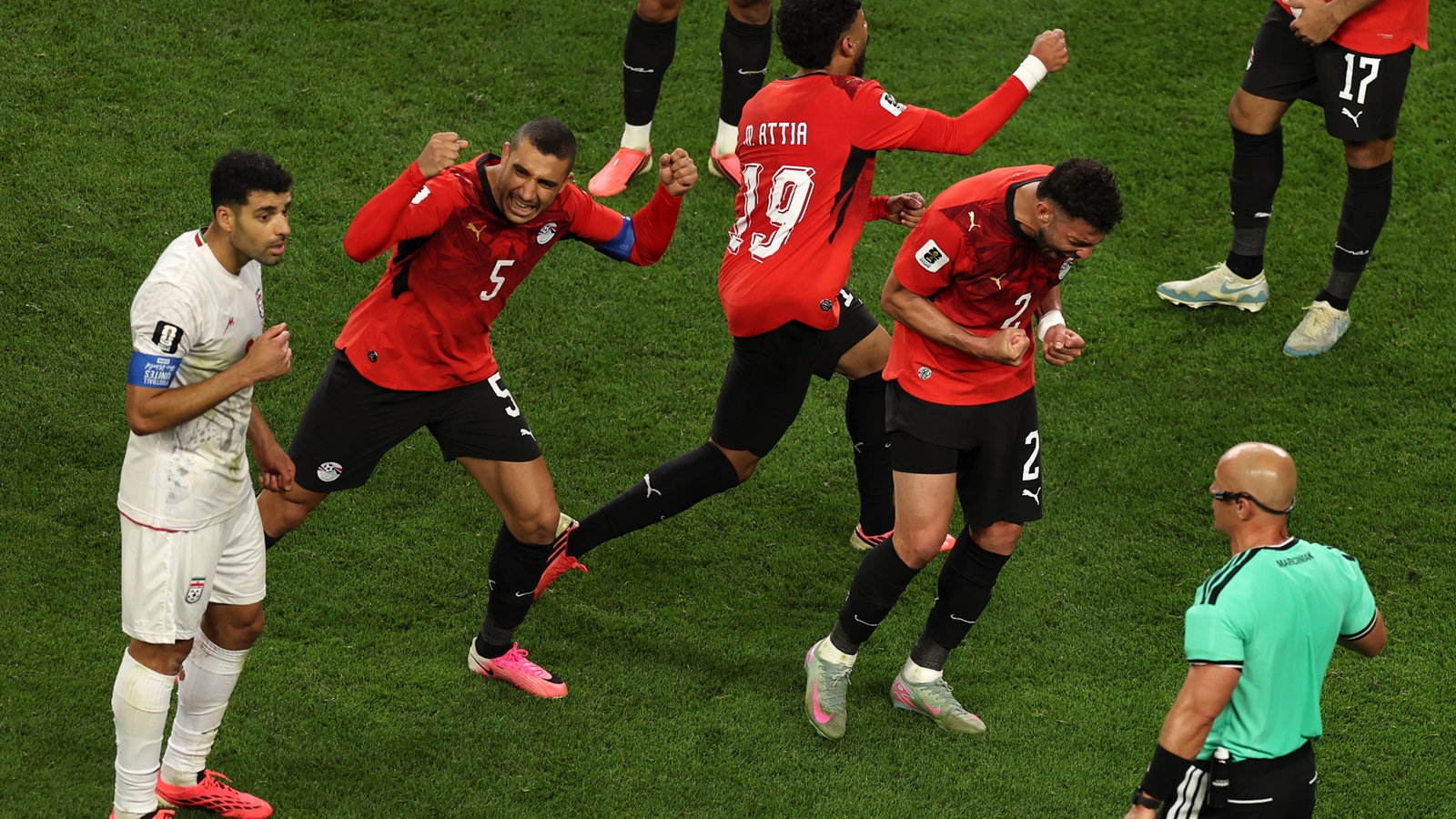 A late VAR call has left Iran to wait for other results to learn their fate at this World Cup while Egypt face Australia in the Round of 32. (AP Photo)