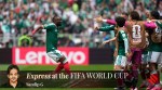 Mexico's Julian Quinones runs to his teammates after scoring the first goal of the 2026 FIFA World Cup. (AP Photo)