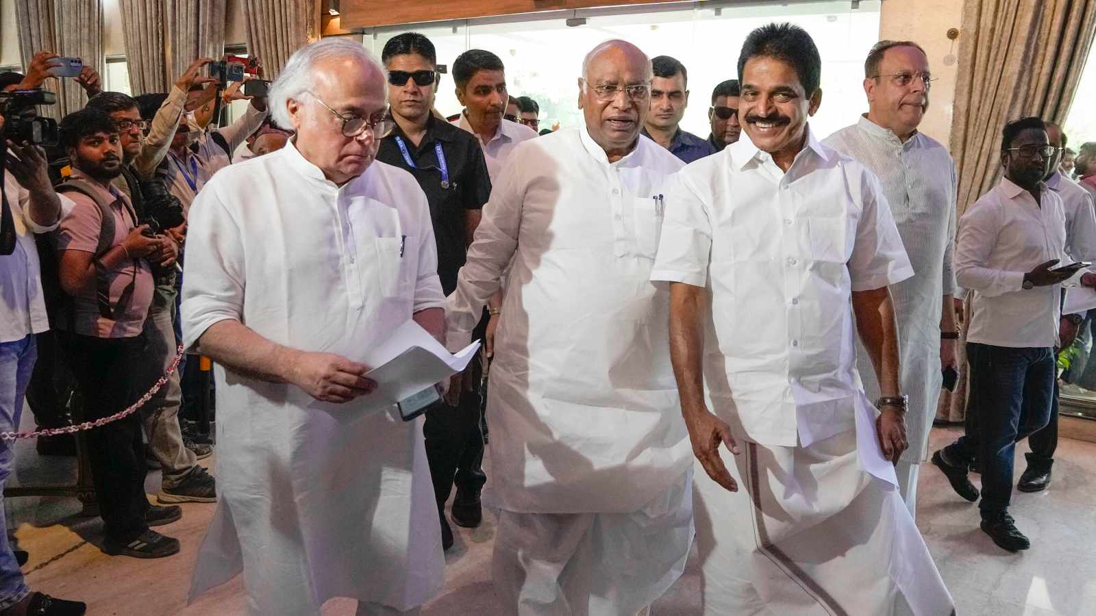INDIA bloc meets in Delhi: Kharge calls for united resistanc