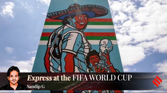 A mural inside the Azteca Stadium where he scored the Hand of God goal in 1986 World Cup. (Special arrangement)