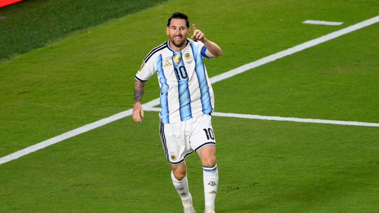 Lionel Messi bagged his first World Cup hat-trick for Argentina vs Algeria in Kansas City. (AP Photo)