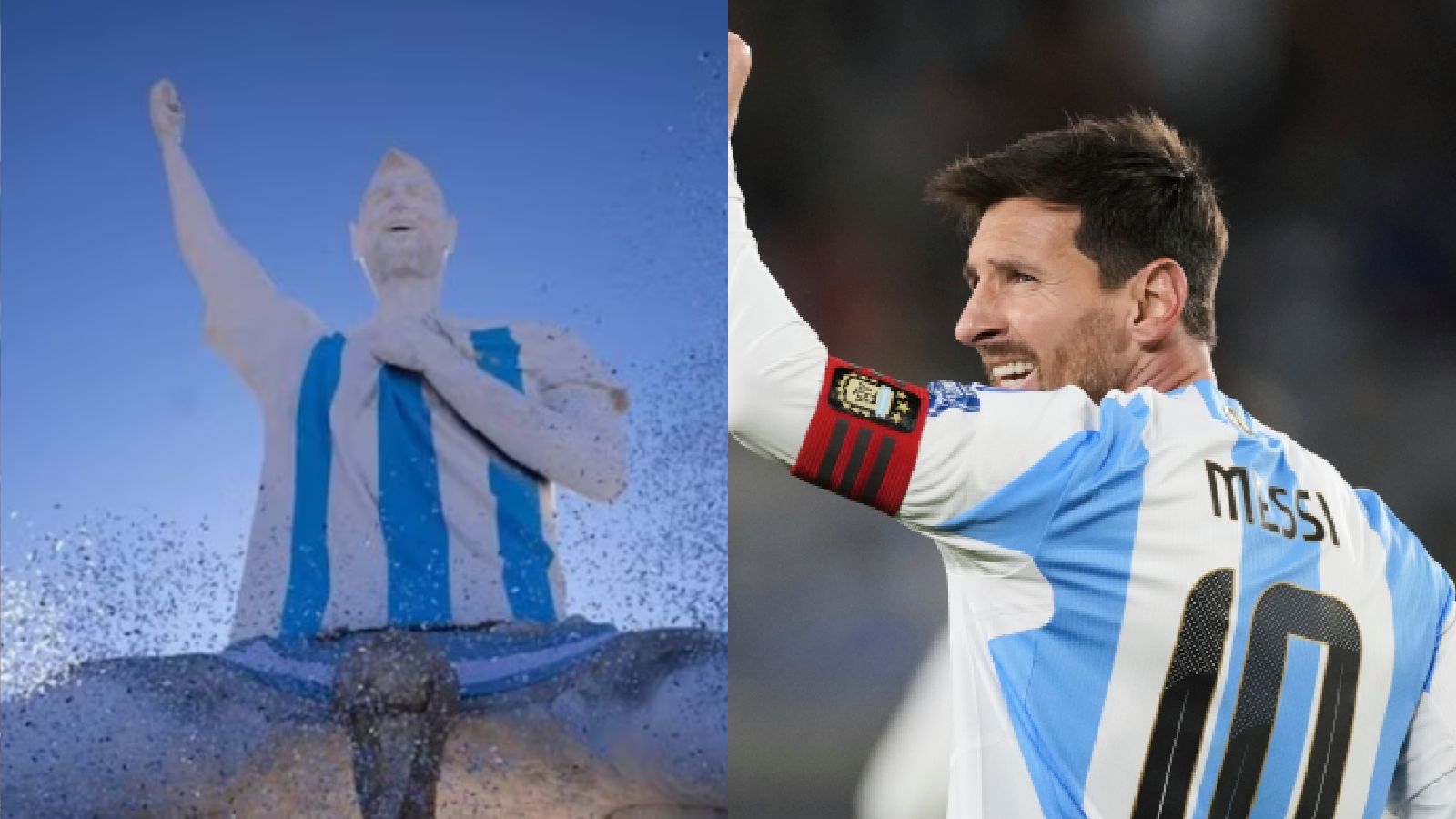 Lionel Messi’s largest statue unvieled in a tiny town in Argentina