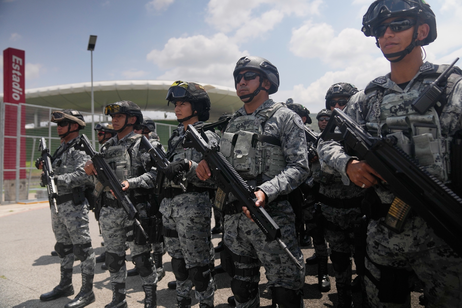 The operation to take down the drone was part of Mexico's security operation for the World Cup known as "Plan Kukulkan", involving about 100,000 personnel from federal and local military and police forces. (AP Photo)