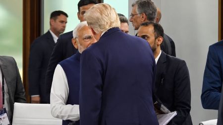 PM Modi and US President Donald Trump was seen interacting at the G7 Summit. (ANI/ Image enhanced using AI)