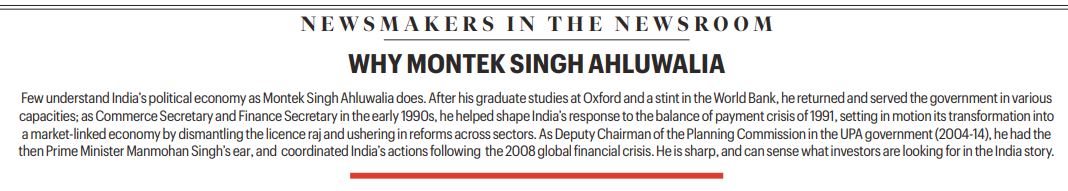 Montek Singh Ahluwalia at Idea Exchange: ‘FTAs with Europe, UK good moves... should ensure industry doesn’t put pressure to take rigid positions’