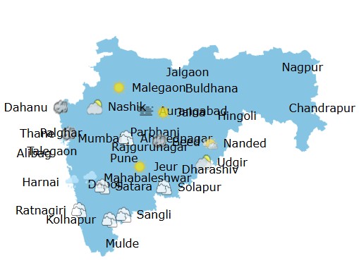 Mumbai weather map. 