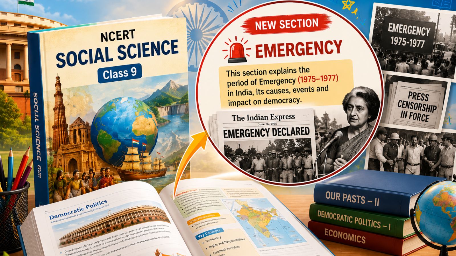 NCERT Adds 1975 Emergency to Class 9 Textbook, Highlighting Democratic Resilience