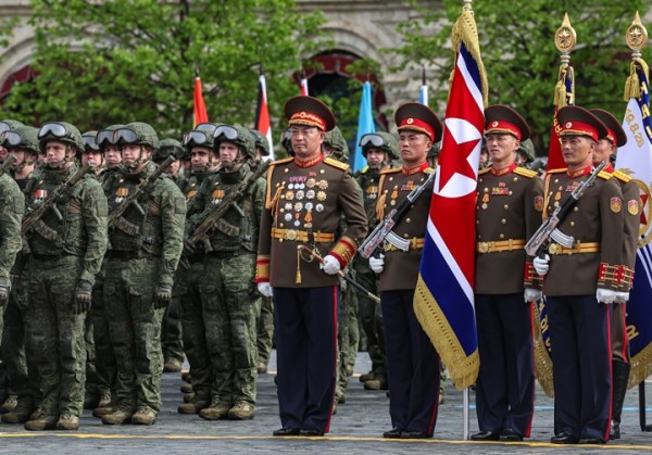 Russian, left, and North Korea's servicemen attend the Victory Day military parade in Moscow, Saturday, May 9, 2026, during celebrations of the 81st anniversary of the Soviet Union's victory over Nazi Germany during the World War II. (Maxim Shipenkov/Pool Photo via AP, File)