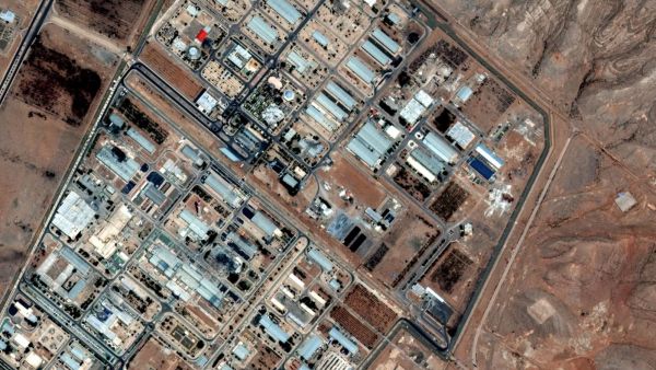 This satellite image provided by Maxar Technologies shows the Isfahan enrichment facility in Iran after being hit by Israeli airstrikes, on Saturday, June 14, 2025. (Maxar Technologies via AP)