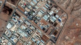 This satellite image provided by Maxar Technologies shows the Isfahan enrichment facility in Iran after being hit by Israeli airstrikes, on Saturday, June 14, 2025. (Maxar Technologies via AP)