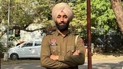 Punjab Police constable Gursimran Singh (Express Photo)