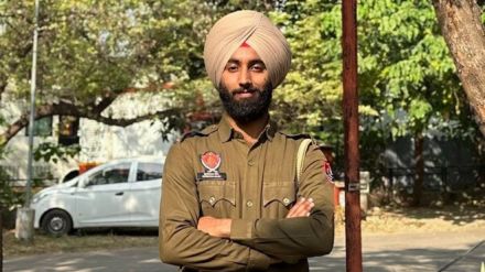 Punjab Police constable Gursimran Singh (Express Photo)