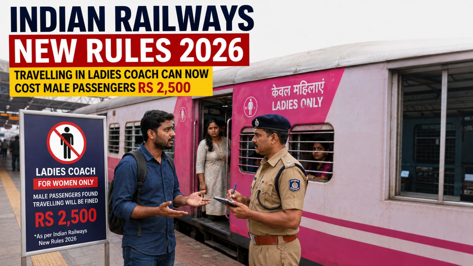 Travelling in ladies coach can now cost male passengers Rs 2,500