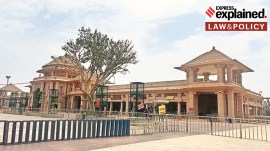 The building in Ayodhya that houses the counting center for the Ram Mandir donation fund.