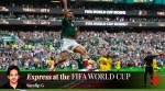 Mexico's Raul Jimenez celebrates after scoring his side's second goal during the World Cup Group A soccer match between Mexico and South Africa in Mexico City, Thursday, June 11, 2026. (AP Photo)