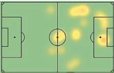 Cristiano Ronaldo's heatmap from match against DR Congo. 