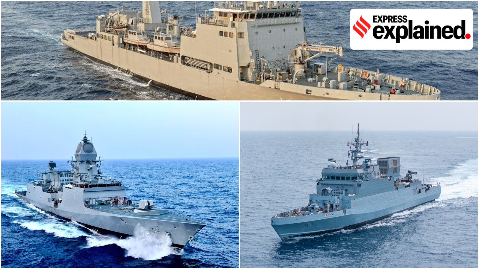 What are the three ships with three different strategic roles that Navy inducted today