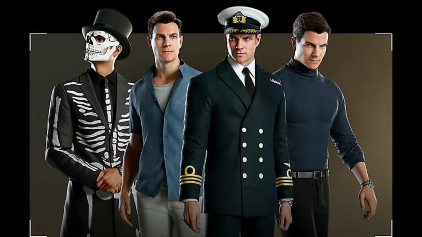 Four outfits: Day of the Dead, Desert Explorer, Silent Anchor and Gentleman Operator (Image: PlayStation Store)