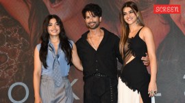 Rashmika Mandanna, Shahid Kapoor and Kriti Sanon at Cocktail 2 trailer launch