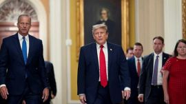A lunch-time exchange revealed that the war weighs heavily on Trump ahead of the November elections (AP Photo)
