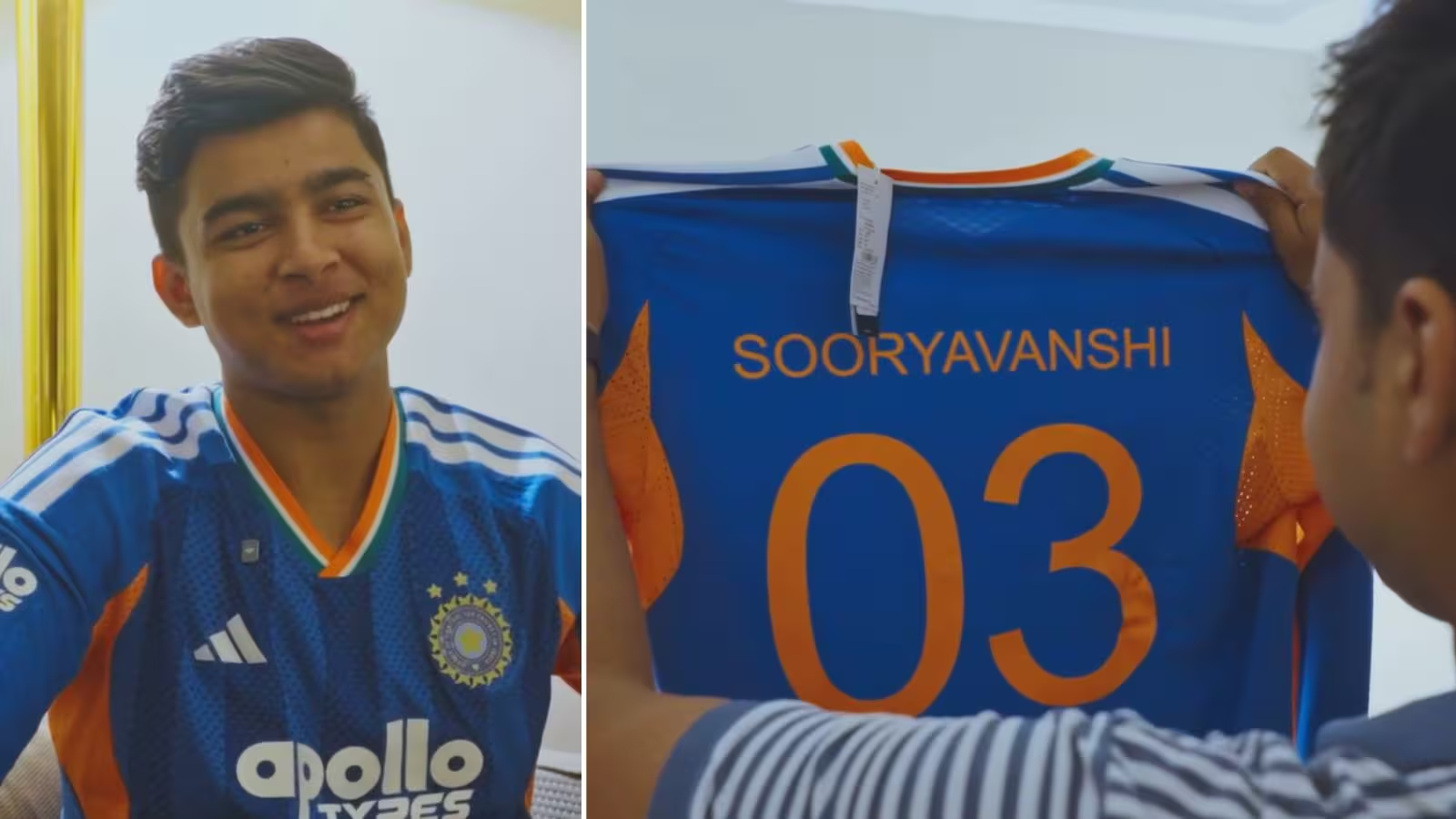 Vaibhav Sooryavanshi shared his first reaction after donning the India jersey ahead of the Ireland T20I series. (BCCI video screengrab)