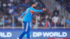 Despite Varun Chakaravarthy having a lean patch during the T20 World Cup, in terms of economy rate, India have chosen to retain him as the lone X-factor bowling option. (AP Photo)
