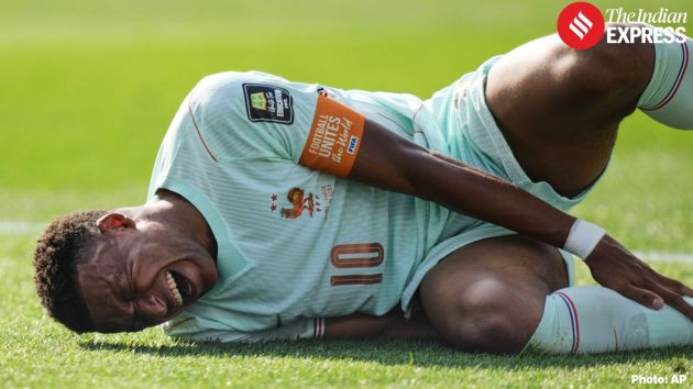 He was substituted in the 77th minute after appearing to suffer an injury