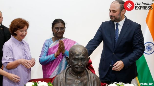 President Droupadi Murmu on Wednesday unveiled a bust of Mahatma Gandhi at a museum