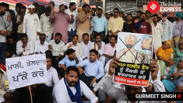 Sanitation workers also held protests at several places against the state government