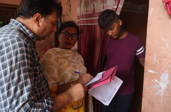 A child receives the vaccine. After the detection in Ghaziabad, officials traced the sewage network, identified 12 neighbourhoods home to about 150,000 people as high-risk areas, and intensified vaccination efforts. (Express Photo by Amit Mehra)