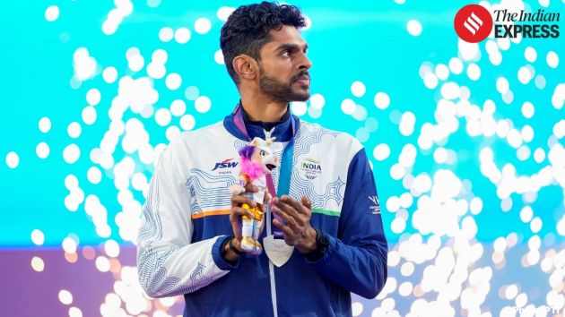 Sreeshankar Murali jumped 8.09m to clinch the silver medal in the men’s jump event