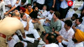 Rahul Gandhi on sit-in outside PM's home