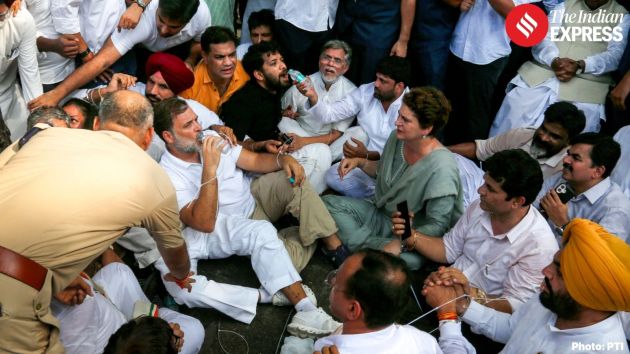 Rahul Gandhi on sit-in outside PM's home