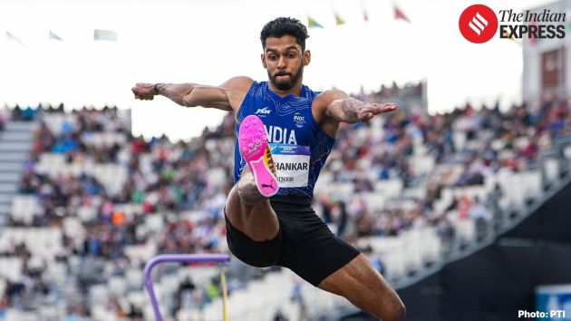 Sreeshankar was placed third after his first attempt. He bettered it further on the second attempt and jumped 8.09m to take the lead.